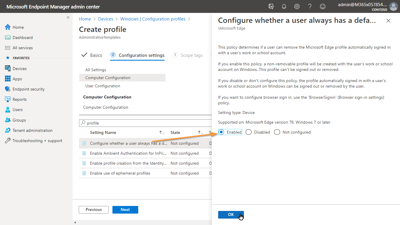 Configure Auto sign-in and Sync for Edge with Intune – TechNuggets